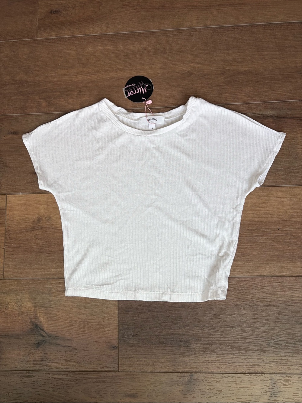 Women’s White Ribbed Crop Top - Lightweight Crewneck